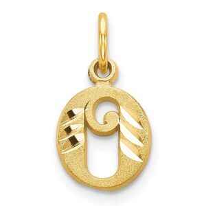 14k Yellow Gold, Isabelle Collection, Mini Letter O Initial Charm